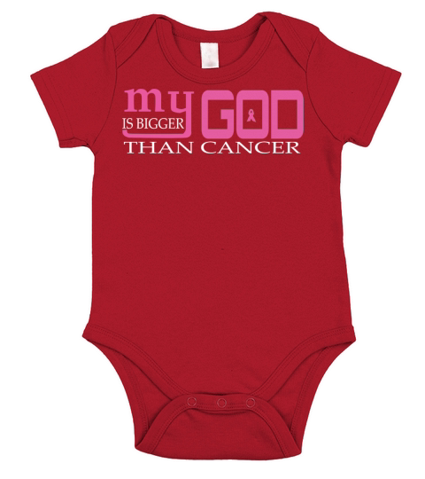 My God Is Bigger Than Cancer Short Sleeve Baby One-Piece