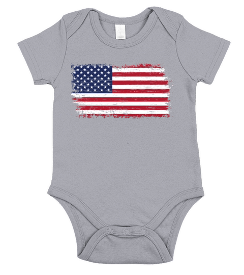 USA - AMERICAN FLAG Short Sleeve Baby One-Piece