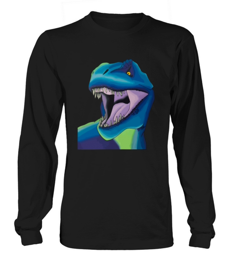Blue T-Rex Dinosaur Women's Long Sleeve