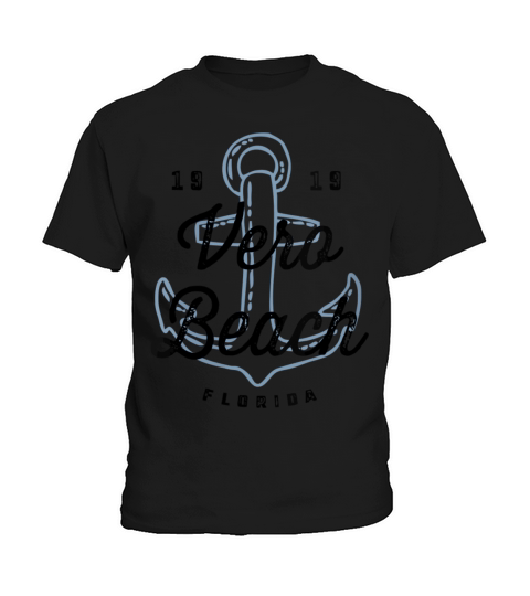 Vero Beach Florida - Cool Coastal Nautical Anchor Kids T-Shirt