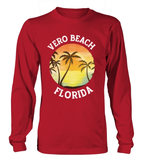 Vintage Vero Beach Florida Retro 70s 80s Souvenir Men's Long Sleeve