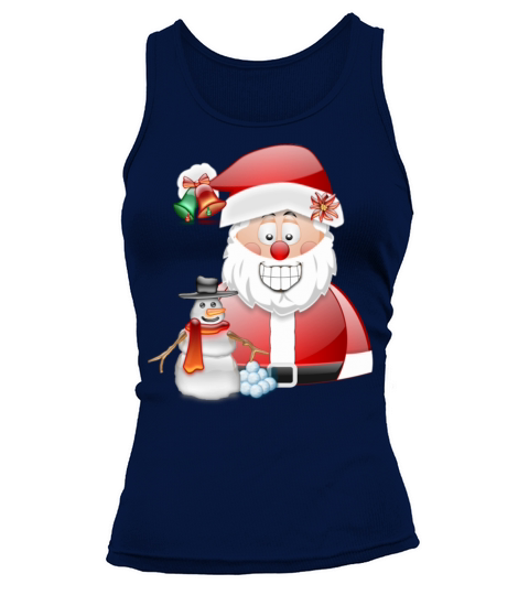 Merry Christmas father christmas with snowman Women's Tank Top