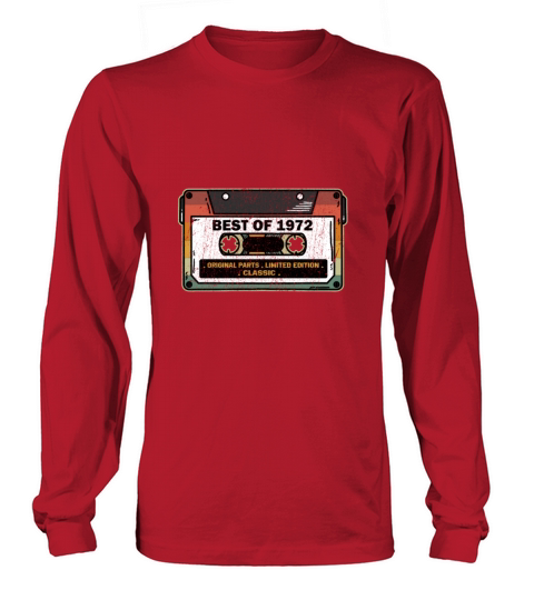 Best Of 1972 Vintage Cassette Funny Birthday Gift Men's Long Sleeve