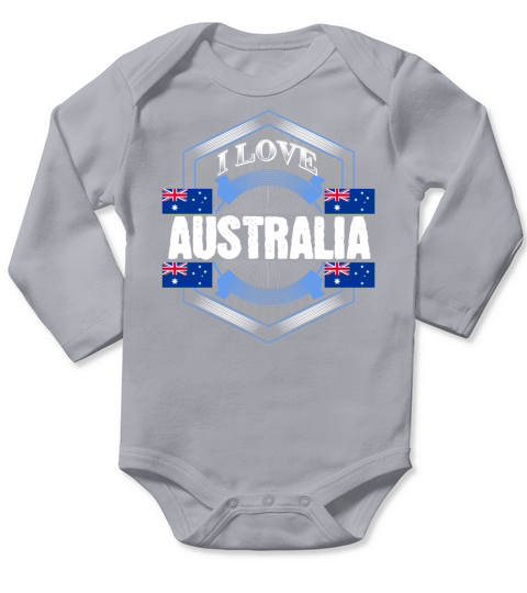Australia Kangaroo Country Of Birth Gift Long Sleeve Baby One-Piece