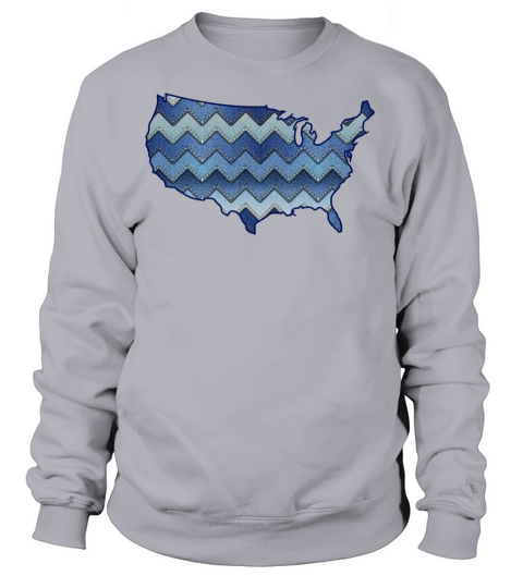 America Map Denim Women's Sweatshirt