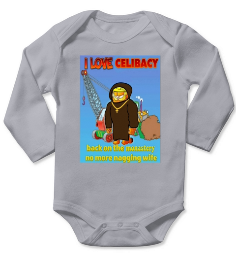 I Love Celibacy Garfield Long Sleeve Baby One-Piece