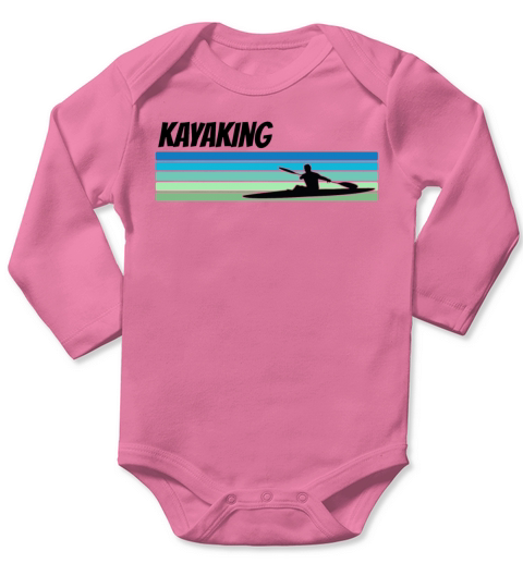 Retro Kayaking Long Sleeve Baby One-Piece