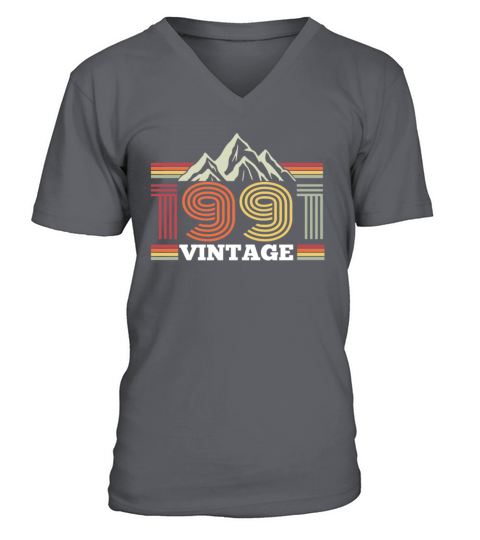 Vintage 1991 Birthday Mountains Hiking Climbing Men's V-Neck T-shirt