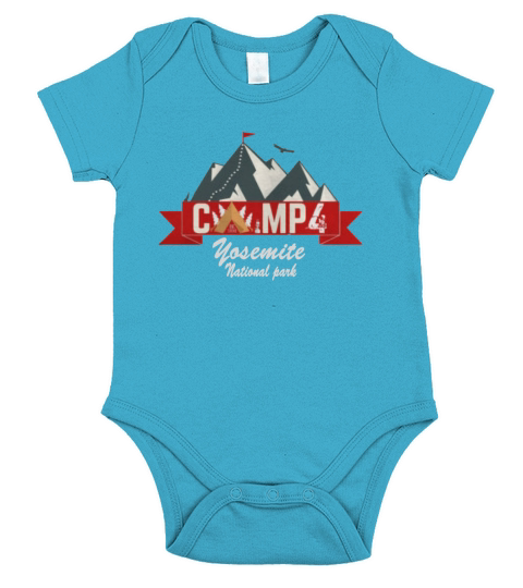 Yosemite national park camp 4 camping adventure Short Sleeve Baby One-Piece