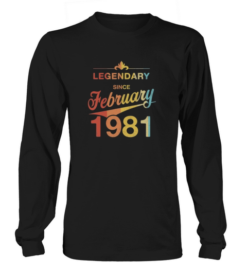 Vintage Born in February 1981 Gift 40th Birthday Men's Long Sleeve