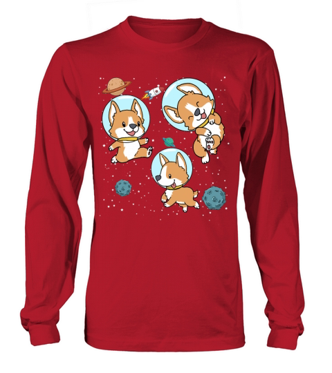 Corgis Astronauts In Space Corginaut Dog Lover Men's Long Sleeve