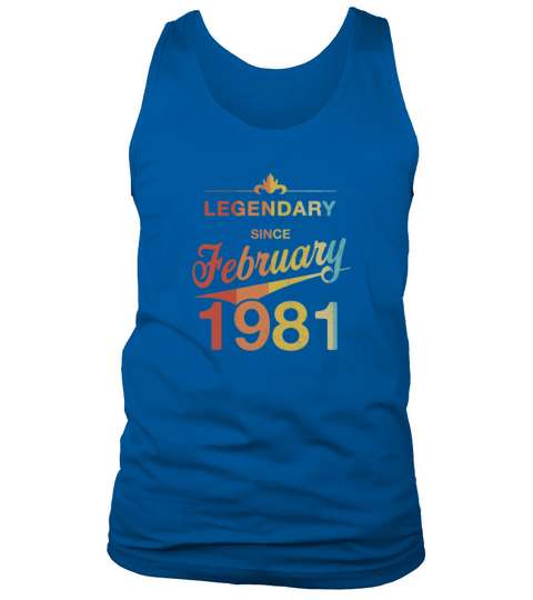Vintage Born in February 1981 Gift 40th Birthday Men's Tank Top