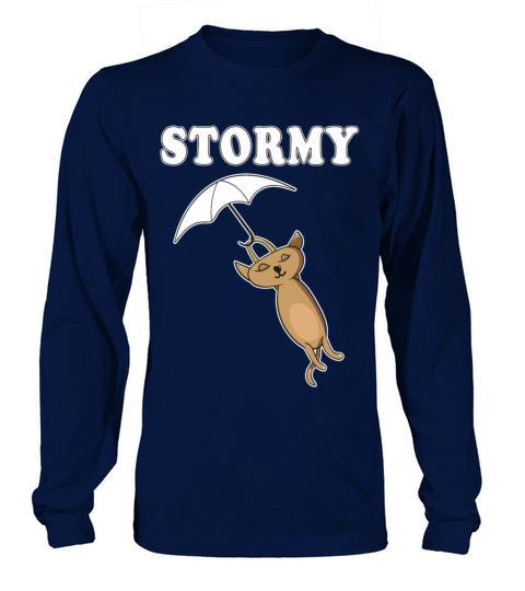 Cat with umbrella stormy Men's Long Sleeve
