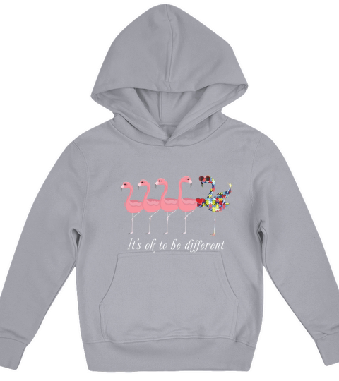 Flamingo It’s Ok To Be Different Autism Awareness Shirt shirt Kids Hoodie