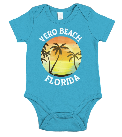 Vintage Vero Beach Florida Retro 70s 80s Souvenir Short Sleeve Baby One-Piece