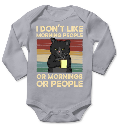 I Dont Like Morning People Vintage Long Sleeve Baby One-Piece