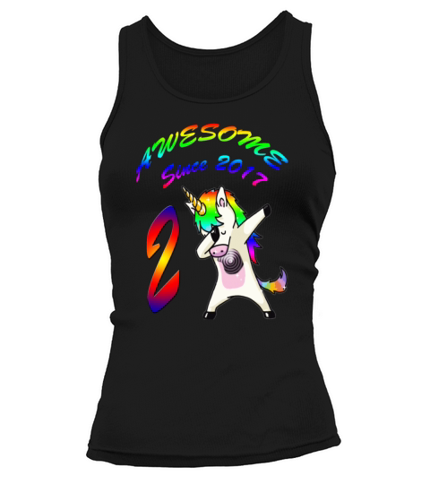 2nd Unicorn 2 Year Young Awesome Since 2017 Women's Tank Top