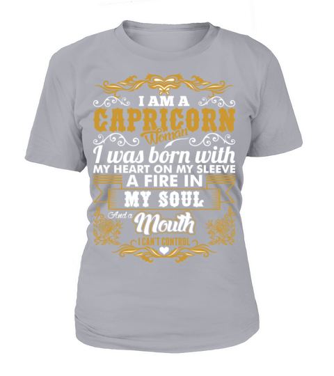 Capricorn Woman Heart Sleeve Fire Soul Zodiac Tees Women's T-Shirt