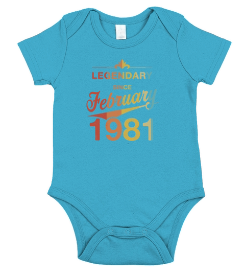 Vintage Born in February 1981 Gift 40th Birthday Short Sleeve Baby One-Piece