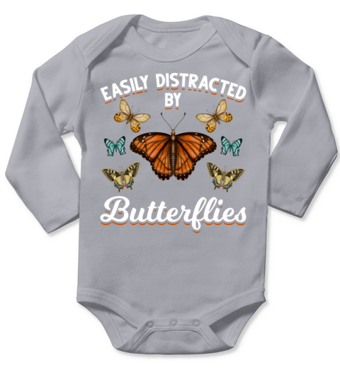 Beautiful Butterlies Girls Butterfly Lover Long Sleeve Baby One-Piece