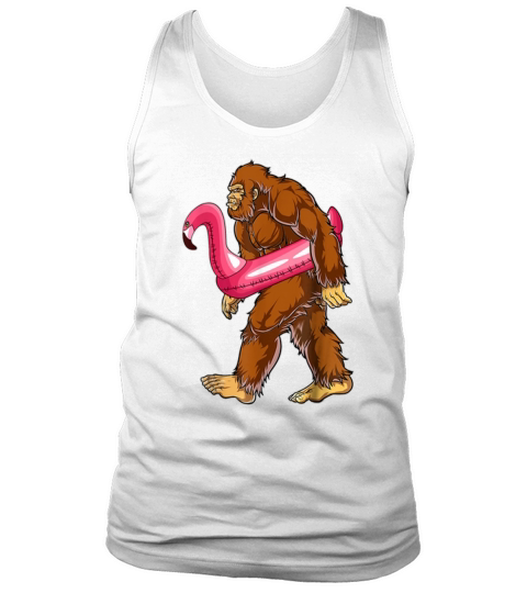 Pool Party Bigfoot Flamingo Sasquatch Pink Float shirt Tank Top Unisex