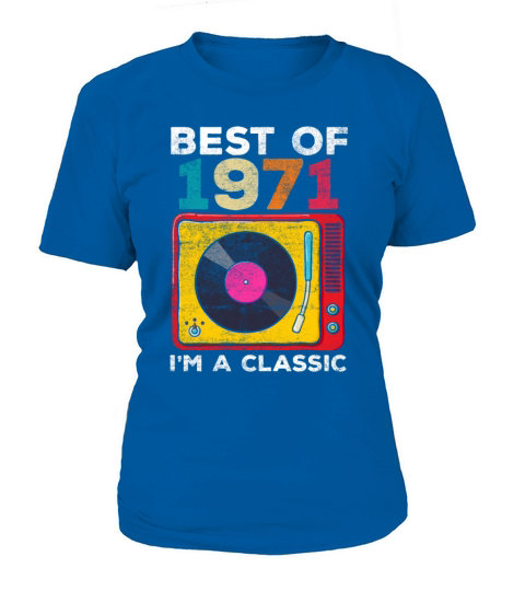 1971 Born Vintage 50th Birthday Vinyls Classic Mus Women's T-Shirt