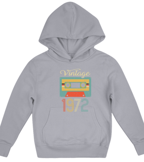 Vintage Cassette 1972 50th Birthday 50 Years Gift Kids Hoodie