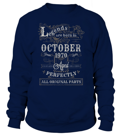 Legends Are Born In October 1970 Birthday Women's Sweatshirt
