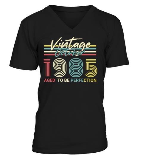 Born 1985 October Vintage Gift Idea Men's V-Neck T-shirt