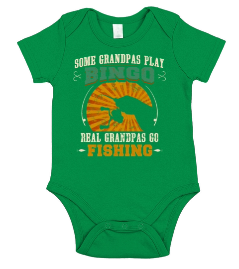 Some Grandpas Play Bingo Real Grandpas Go Fishing Short Sleeve Baby One-Piece
