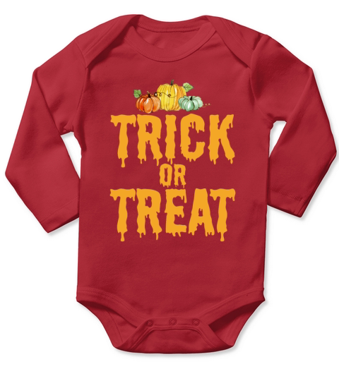 Trick or Treat Halloween Pumpkin Long Sleeve Baby One-Piece