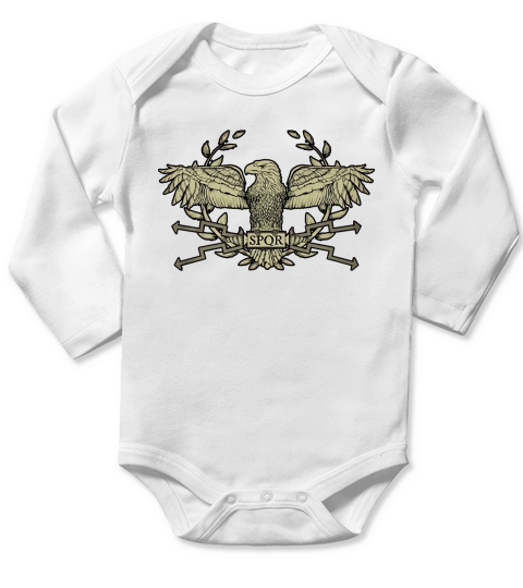 SPQR Roman Eagle Long Sleeve Baby One-Piece