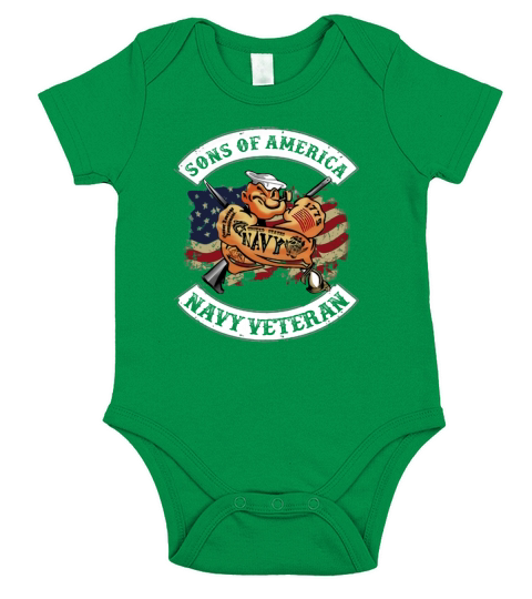 Popeye Sailor Man Son Of American Flag Navy Veteran shirt Short Sleeve Baby One-Piece