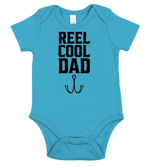 Reel cool dad gift fishing trip fishing day Short Sleeve Baby One-Piece