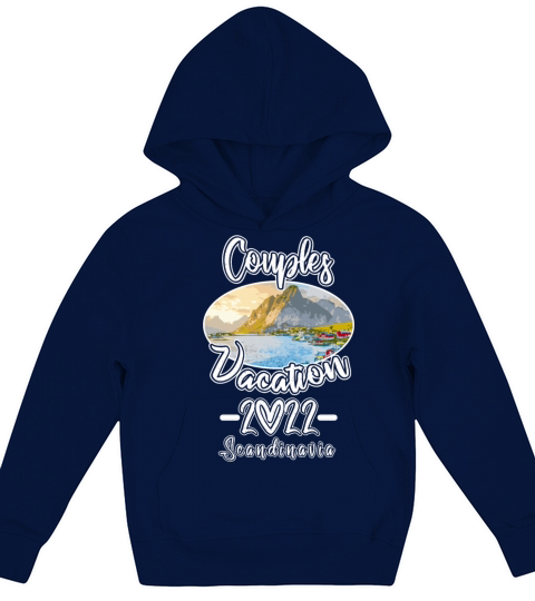 Couples Vacation Scandinavia 2022 White Kids Hoodie