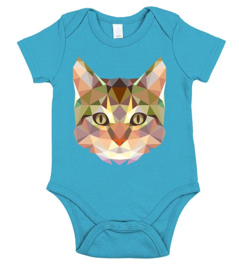 Cat Face Design for Animals Lovers Short Sleeve Baby One-Piece