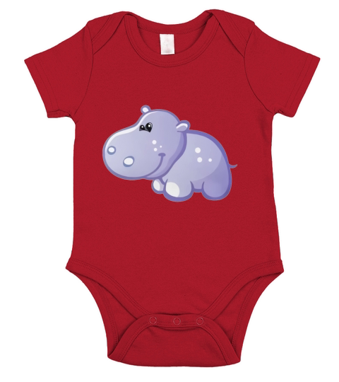 Purple hippo cartoon Short Sleeve Baby One-Piece
