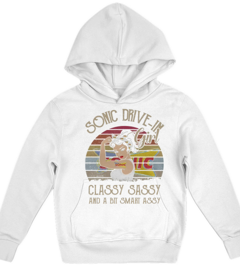 Sonic Drive In Girl Classy Sassy And A Bit Smart Assy Vintage shirt Kids Hoodie