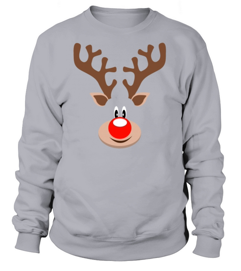Merry Christmas Cute Reindeer Rudolph Moose Antler Christmas Xmas Women's Sweatshirt