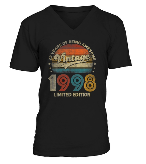 Vintage 1998 Limited Edition 23Rd Birthday 23 Year Men's V-Neck T-shirt
