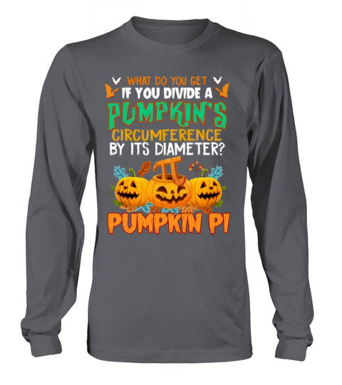 Math Teacher Pumpkin Pi Funny Halloween T shirt Women's Long Sleeve