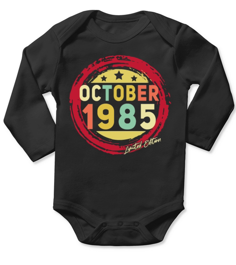 Born October 1985 Vintage Gift Long Sleeve Baby One-Piece