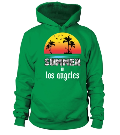 Summer in los angeles beach holiday palm trees Men's Hoodie
