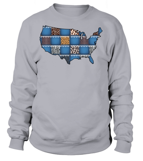 USA Map Denim And Lace Women's Sweatshirt