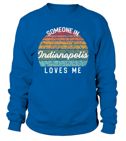 Indianapolis Loves Me Travel Retro Rainbow Sunset Men's Sweatshirt