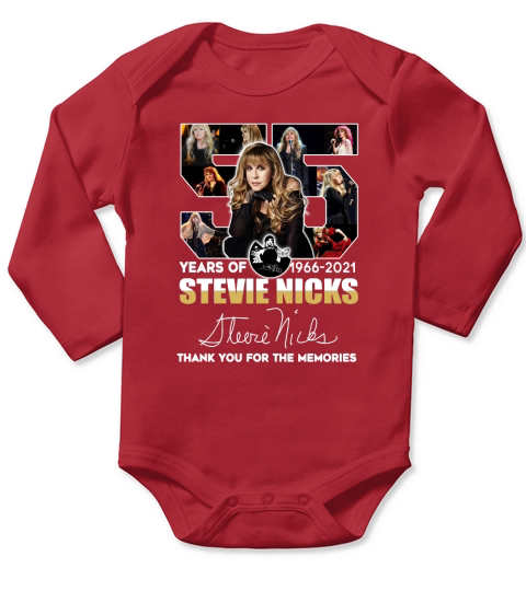 55 years of 1966 2021 Stevie Nicks signature thank you for the memories Long Sleeve Baby One-Piece