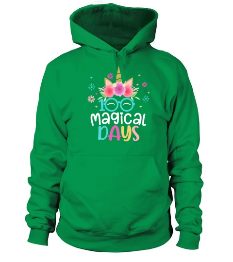100th Days Of School Girls Cute Unicorn Face Women's Hoodie