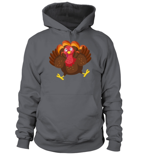 Funny Thanksgiving Cartoon Turkey Rejoices Men's Hoodie