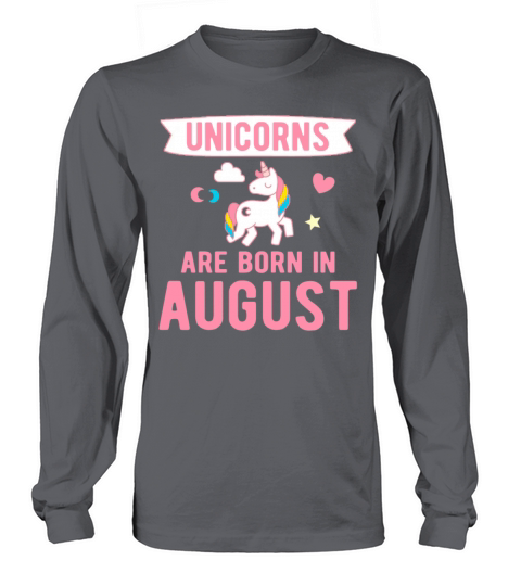 Unicorns are Born in August Men's Long Sleeve