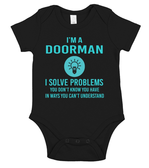 Doorman I Solve Problem Job Title Shirts Short Sleeve Baby One-Piece